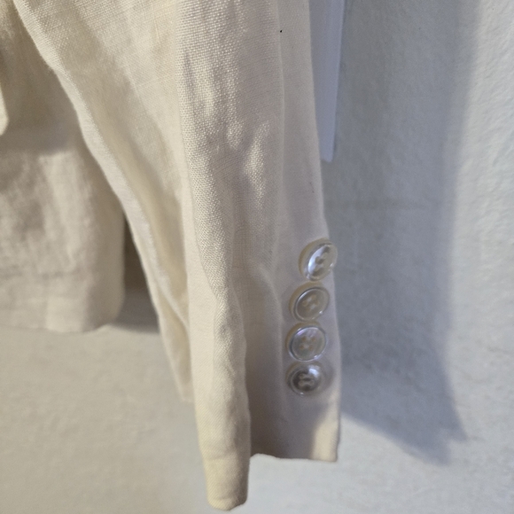 Ralph Lauren White/Cream Linen Blazer Jacket Size 8 - Picture 4 of 5
